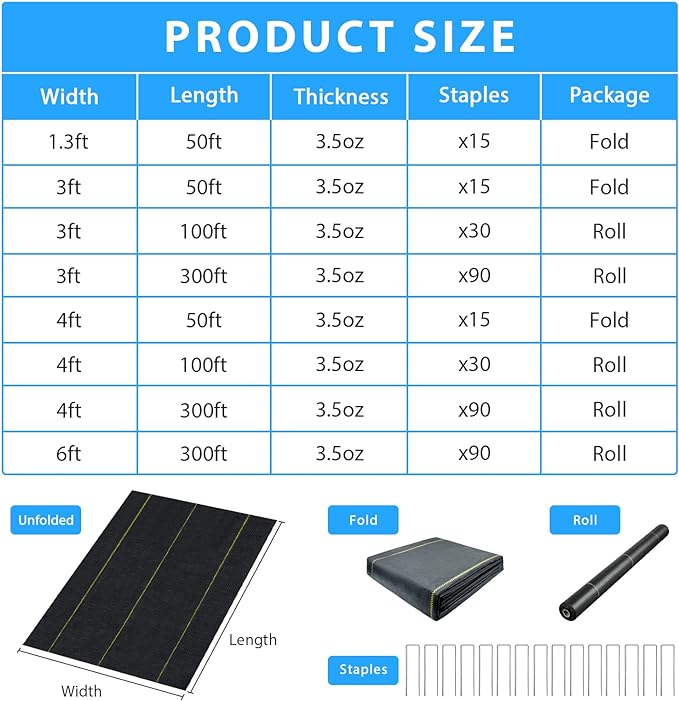 3ft x100ft Black Weed Barrier Landscape Premium Fabric-Heavy Duty Woven Ground Cloth with Superior Permeability Weed Control Convenient Design