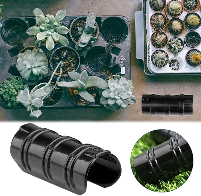 Mtsooning 32mm Greenhouse Frame Pipe Tube, 10 Pcs Plastic Garden Buildings Tube Clip, Black ABS Snap Clamp Tube Film Clip Connector for Sunshade Nets Frame Shelters Season Plant Supplies