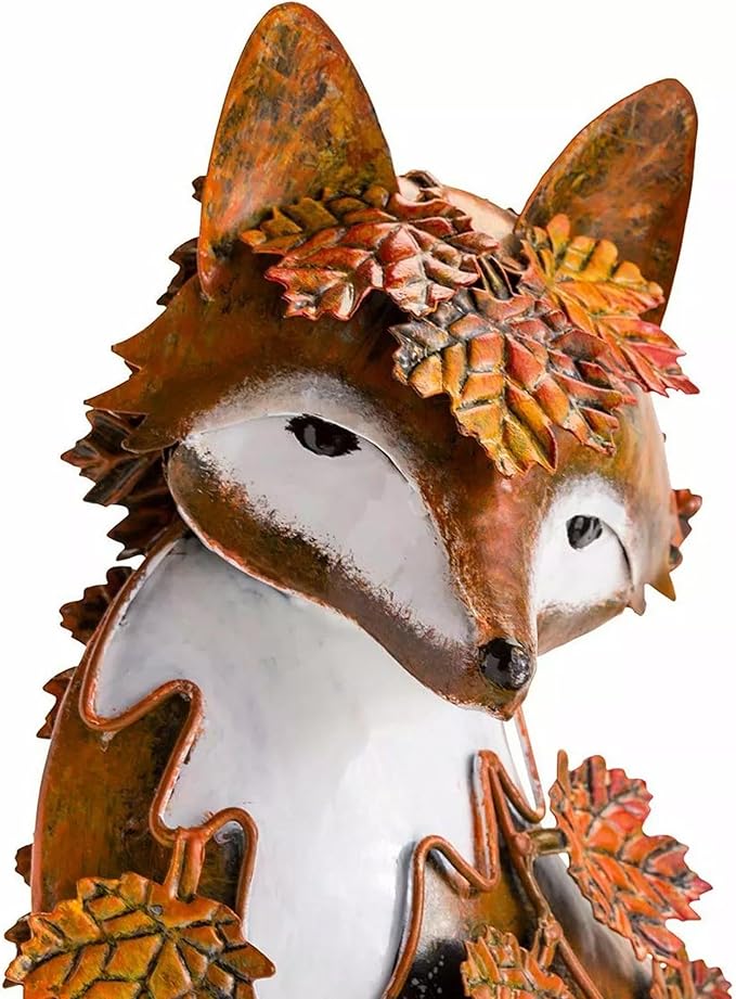 Fox Statue Outdoor Decorative for Garden, Yard Figurine Ornament Funny Porch Sculpture for Patio Flower Bed Home Bookshelf, 11.2" H x 8.5" Lx 5.5" W