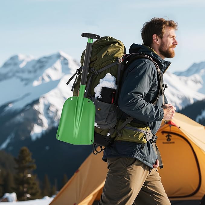 VEVOR Snow Shovel for Driveway, 8.5 in Wide Aluminum Alloy Snow Shovel with T-Shaped Handles, Large Capacity Snowplow Shovels, Portable & Lightweight Snows Removal Tool for Garden Car Camping