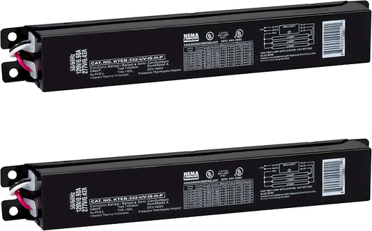 OHLECTRIC 2 Pack - Replacement for Keystone KTEB-332-UV-IS-H-P 3 Lamp T8 Electronic Fluorescent Ballast with High Light Output | 120-277V Input with Instant Start Operation | 1.18 Ballast Factor