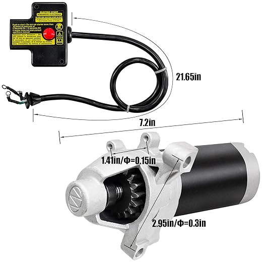 fullas JQ170 Electric Starter Motor Fit for Troy-Bilt MTD Cub-Cadet Craftsman 951-10645A, 751-10645A, LCT Ariens 208cc 254cc Engine for Husqvarna Ariens Snowblower Starter