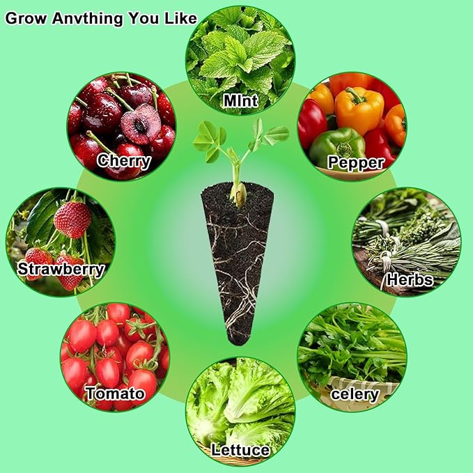 Hydroponic Grow Sponges 32 Pcs Seed Pods Replacement Root Growth Sponges Seedling Starter Sponges Kit Compatible with AeroGarden