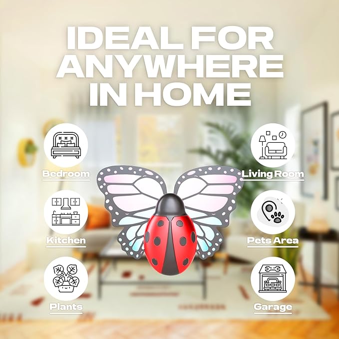 Flying Insect Trap Indoor, Light Fly Trap Captures Flies, Fruit Flies, Gnats, Moths, Mosquito and Other Flying Houseflies(1 Plug-in Device + 3 Pair Refills)