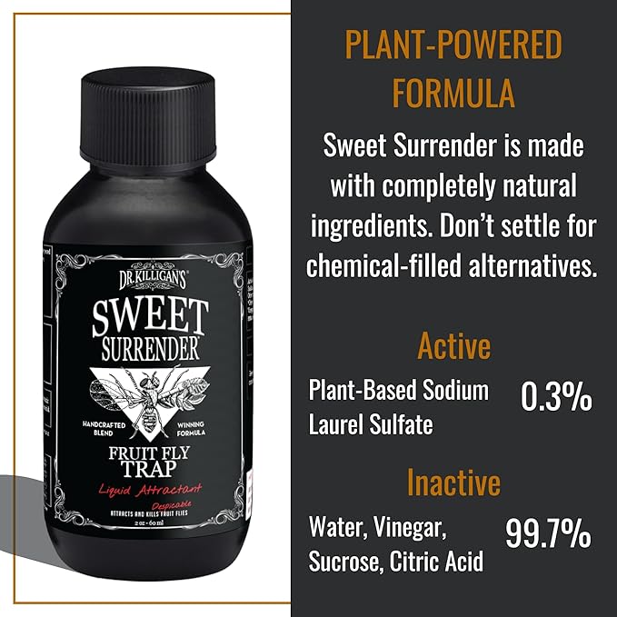 Dr. Killigan's Reusable Fruit Fly Traps for Indoors - Washable with 2 Refills, 80+ Day Supply, Highly Effective for Home and Kitchen