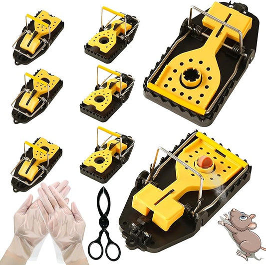 Mouse Traps - Rat Trap Quick Effectively Best Mousetrap [2025 Update] Mousetraps Used Indoor & Outdoor Reusable Mouse Traps, Snap Traps for Mice Traps Used Anywhere 9set(2L+6s+1*Clip)