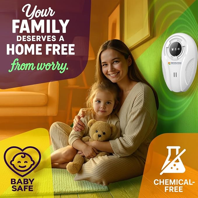 RX-78, Ultrasonic Pest Control Repeller - Electronic & Ultrasound, Indoor Plug-in Repellent - Get rid of - Rodents, Mice, Squirrels, Bats, Insects, Bed Bugs, Ants, Fleas, Spiders, Roaches (2Pack)