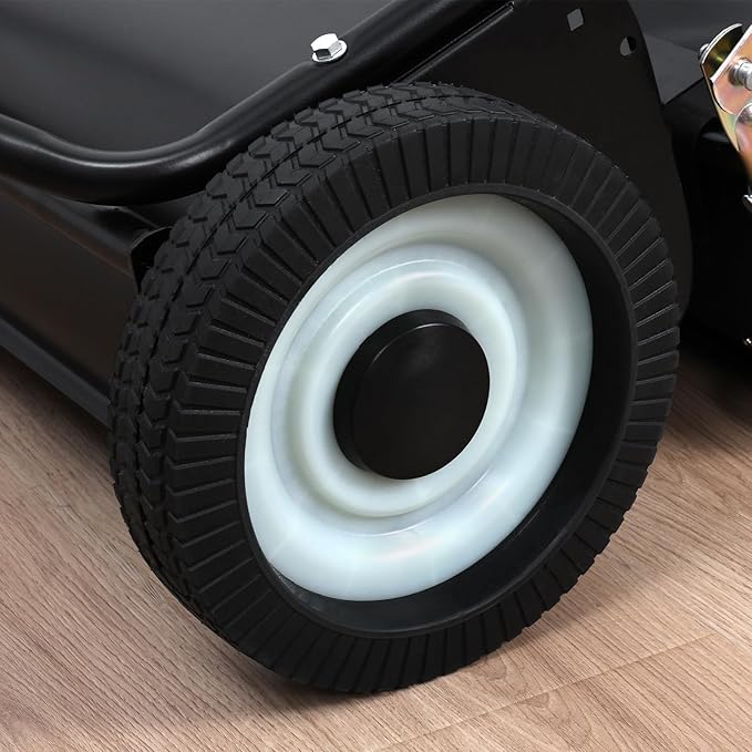 Heavy Duty Yard Sweeper with 44-Inch Width and Dumping Rope, Tow Behind Lawn Sweeper with Adjustable Height and Rubber Wheels, Leaf Grass Collector for Quick and Efficient Garden Cleanup Bla