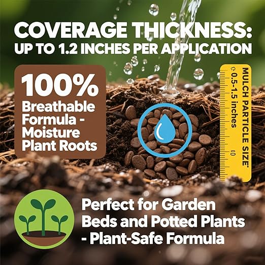 Mulch Glue for Landscaping - 1 Gallon (128 oz) Strong Adhesion Fast Drying Rock Glue, Non-Toxic Weather-Resistant Easihold Gravel Binder for Walkways, Gardens, Pea Gravel, Stones, Rubber, Leaf Piles