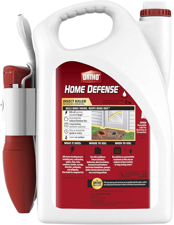 Ortho Home Defense Insect Killer for Indoor & Perimeter2 and Refill Bundle: Long Lasting Bug Barrier, Kills Ants, Roaches, Spiders, 1 gal.