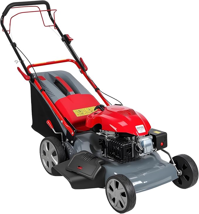 Self Propelled Lawn Mower 20-Inch with 60L Grass Bag - 173cc Engine Gas Push Lawn Mower for Hills 3-in-1 Mulch Bag Side-Discharge Rear Wheel Drive for Uneven Yards Lawn Care (173CC)