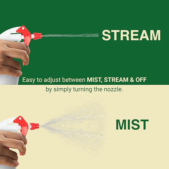 Heavy Duty 32oz Plastic Spray Bottles for Cleaning - Large Empty Industrial Bottles for Gardening Solutions, Vinegar, Chemicals, Professional Cleaners - Adjustable Sprayer Nozzle - Blue/Yellow 2 Pack