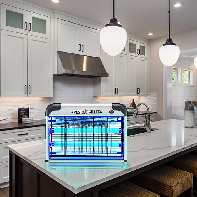 Indoor Bug Zapper Plug-in, Electric Mosquito Zapper Fly Killer, Powerful 20W Flying Insect Mosquito Repellent Lamp, Bug Light Trap Catcher for Gnat Fruit Fly Moth Pest Control w/ 2 Replacement Bulbs