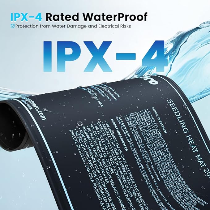 Seedling Heating Mat | Fits (1) Standard 1020 Tray | Germination Grow Heat Pad for Seed & Starter Plants Soil Warmer for Indoor Home Gardening (20x48 Single + Heating Thermostat)