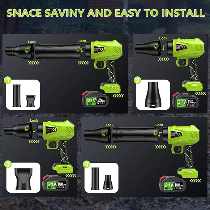 Mini Handheld Leaf Blower Cordless with 2×4.0Ah Battery and Charger,500,000 RPM,Extended Nozzle, Lightweight Small Turbo Jet Blower for Patio,Lawn,Yard,Snow Leaves and Dust Car Dryer 001