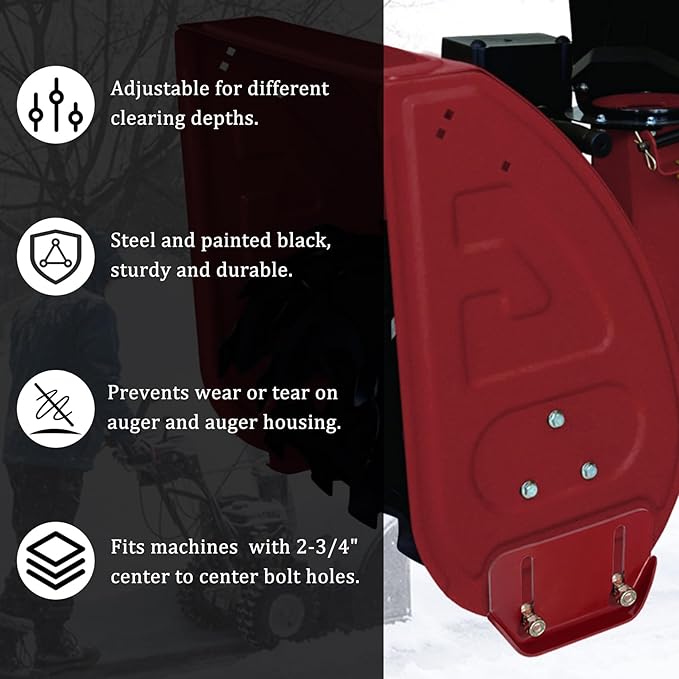 KOOTANS 1pair 784-5580 Snow Thrower Slide Plate Shoes Heavy Duty Metal Snow Blower Slide Skids Replace for MTD 784-5580-0637 Cub Cadet Yardman Troy Bilt Craftsman, for Stens 780-420 (Red)