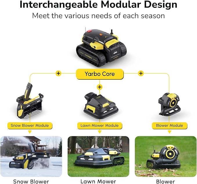 YARBO Snow Blower Modular, 24/7 Autonomous 2-Stage Electric Snowblower Cordless with 6-40ft Throwing Distance, 12" Intake Height, 24" Cleaning Width, AI Multi-Zone Mapping & RTK GPS