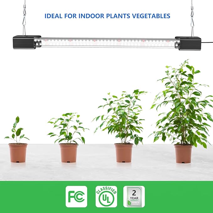 LED Grow Lights 16W Full Spectrum Integrated Growing Lamp Lighting Fixtures with High PPFD for Greenhouse Hydroponic Indoor Plant Seedling Veg and Flower