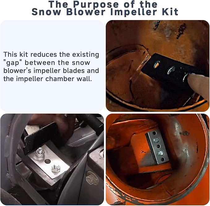100% 304 Stainless Snow Blower Impeller Modification Kit, 1/4" 3-Blade Universal, for Modifies 2-Stage Machine Snow Blower Impeller Including Installation Hardware, Reuse in Harsh Environments(3)