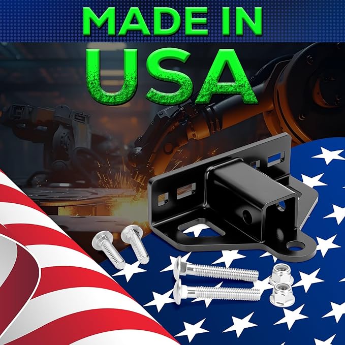 Thicker Lawn Mower Trailer Hitch with 1-1/4" Receiver for Most Tractor ATV Trailer Golf Cart, Heavy Duty Zero Turn Mower Accessories Bolt on Receiver Hitch Hold 7000LBS, Multi-Purpose Design Like Pin