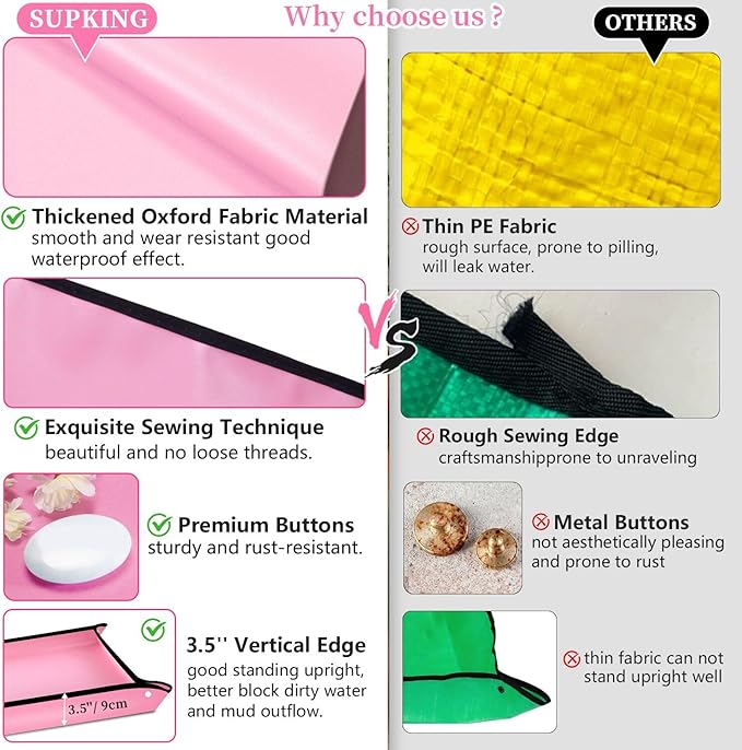 SupKing Repotting Mat for Indoor Plant Transplanting 29.5"x 29.5" Pink Garden Mat for Plant Lovers Oxford Fabric Portable Potting Tray for Gardening Mess Control