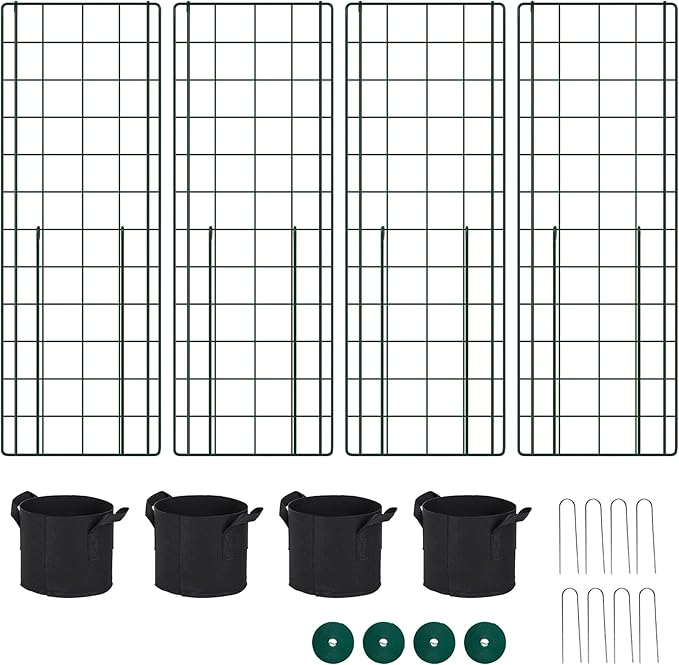 Cucumber Trellis for Raised Bed, 48" L x 32" W Garden Trellis for Climbing Plants Outdoor with Support Structures, A Frame Trellis for Climbing Vegetables Peas, Vine, Bean - 2 Pack