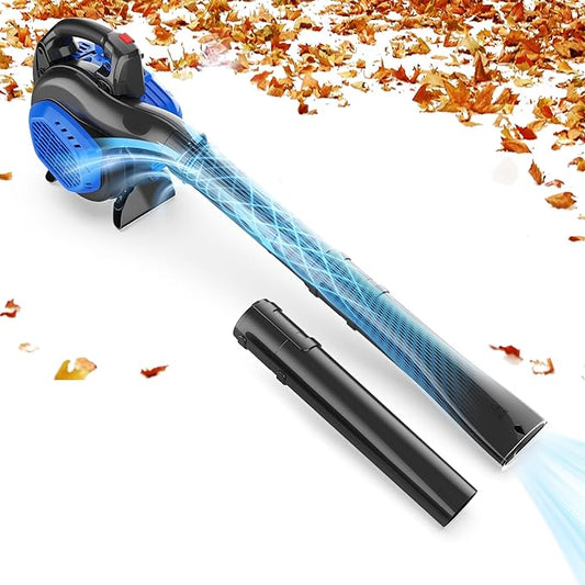 WILD BADGER POWER Leaf Blower,26cc Gas Powered Cordless 2-Cycle Engine for Lawn Care, 475CFM 165MPH Strong Air Flow for Leaf, Sand, Gravel and Snow, Light Weight 10.1 lbs