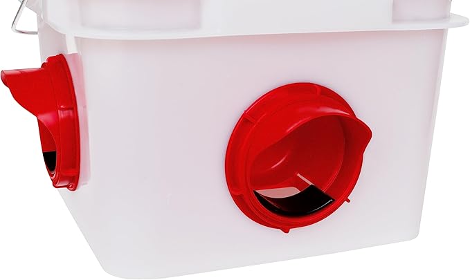 RentACoop Chick2Chicken 10lb BPA-Free 4-Port Feeder - Includes Anti-Roost Cone, Slider Port Cover, and Lid - Suitable for up to 20 Chicks & 12 Adult Chickens