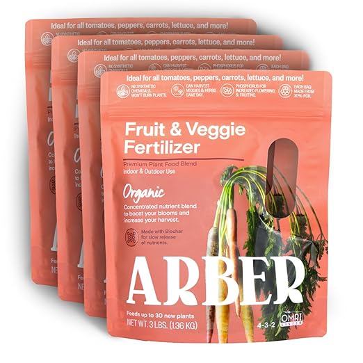 Premium Organic Fruit & Vegetable Granular Fertilizer – 4 Pack – Nutrient-Rich Plant Food for Gardens, Soil Health & Sustainable Growth – 4 lb