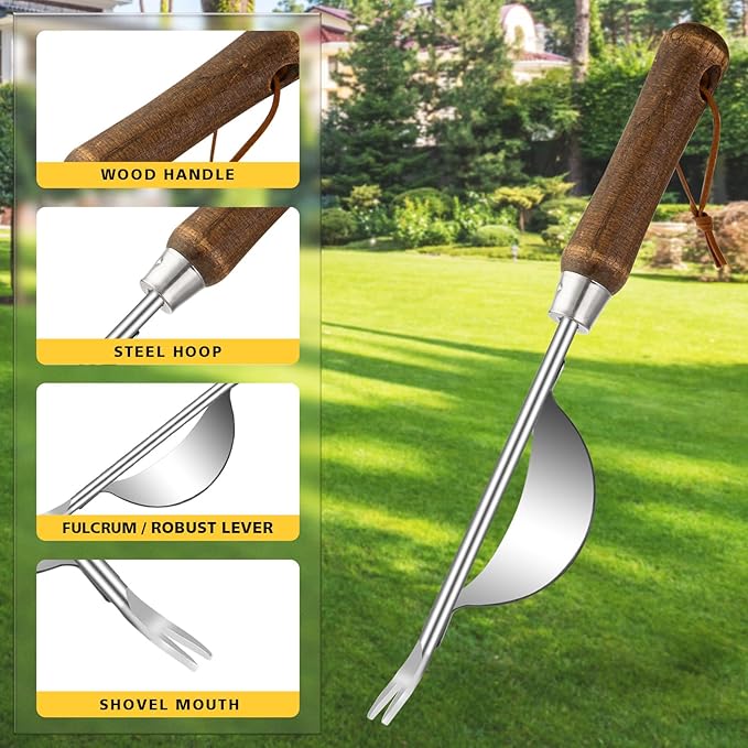 Garden Crevice Weeding Tool Wood Handle Driveway & Sidewalks