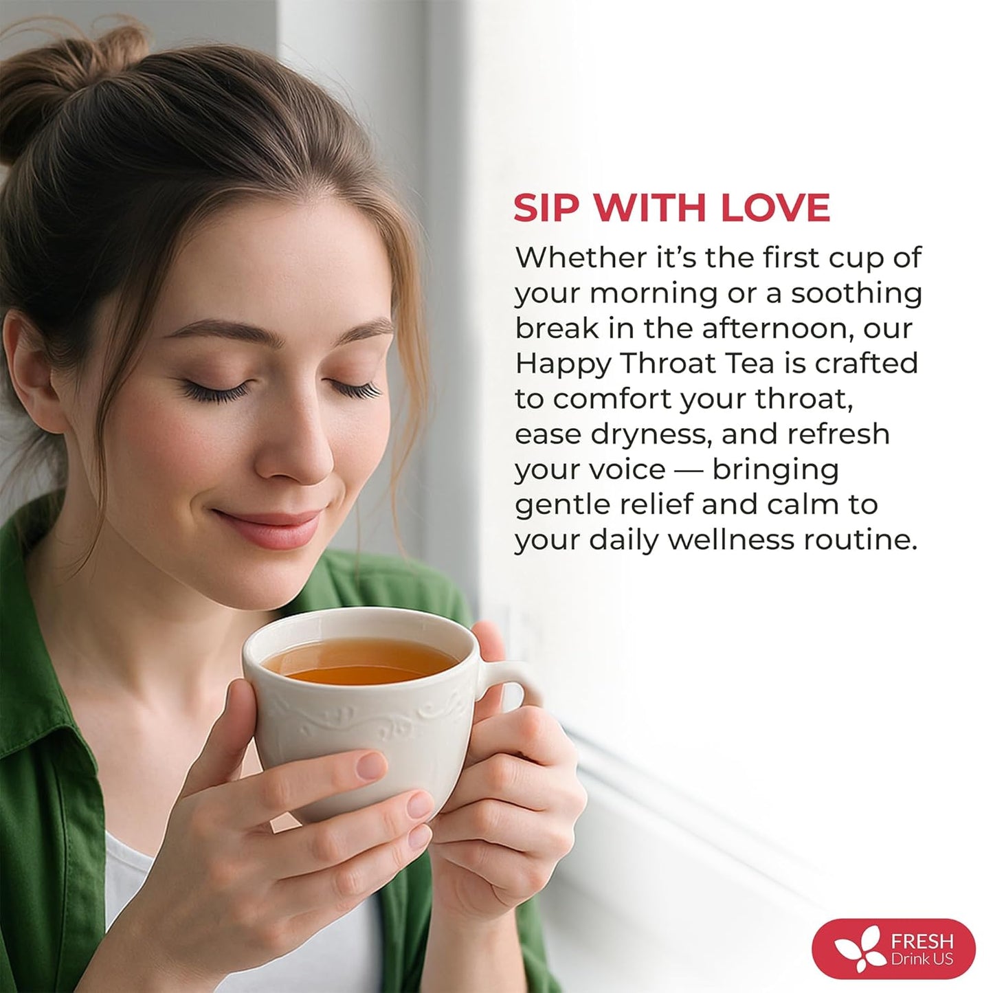 Premium Happy Throat Herbal Tea – 75 Bags Of Supper Tea Blend: Marshmallow Root, Slippery Elm & Ginger – Dry & Sore Throat Relief – Caffeine-Free, No Honey, No Citrus – No Sugar