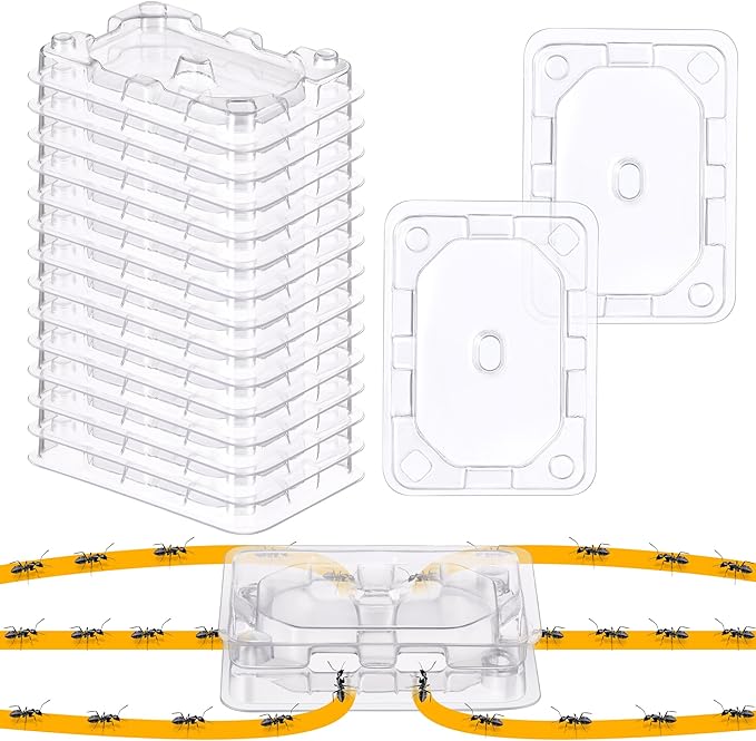 Qualirey 8 Set Ant Bait Stations Reusable (Bait NOT Included), Multi Surface Ant Killer Trap for Home, Control for Indoor and Outdoor Use, Roach Station for Common Household (Standard)