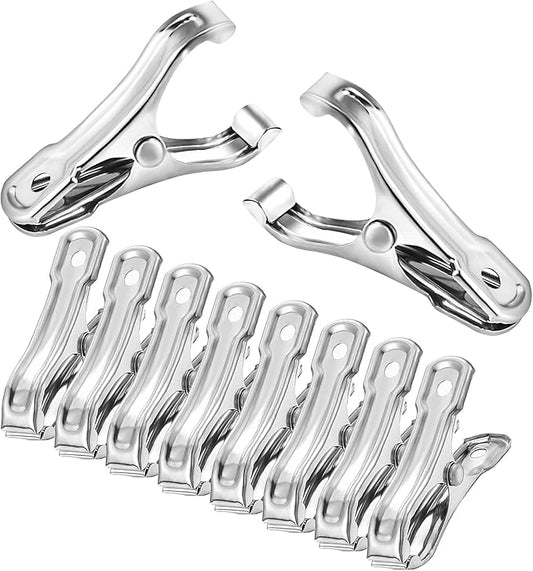 Greenhouse Clips 80 pcs for Garden Netting, Stainless Steel Garden Clips with Strong Grip keep Plant Cover or Shade Cloth securely, Garden Clamps Use on 3/8″, 1/2″, 3/4″ Hoops