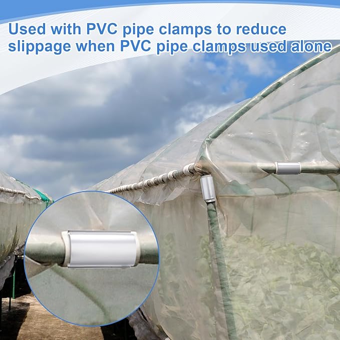 25 Pcs Aluminum Greenhouse Clamps, 0.925 x 3 Inch, Row Covers, Dog Beds, Quilting Frames Shelters, Shades, Netting (fit 1/2 Inch PVC Pipe Tube Clip)