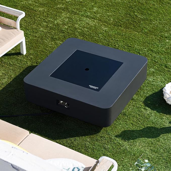 Bergamo Concrete Fire Pit 42".1 x 42 Outdoor Patio Firepit Includes Fire Glass Modern Fire Pits & Outdoor Fireplaces for Garden, Deck, Indoor & Outdoor Heating