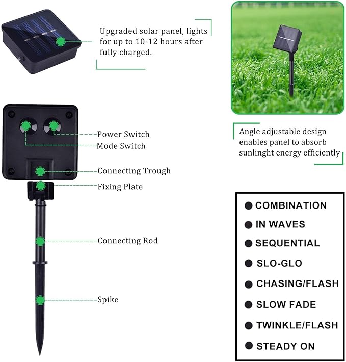 4 Pack Solar Powered Copper Wire String Lights Outdoor, Total 400LED Waterproof 8 Modes Fairy Lights for Garden, Patio, Party, Yard, Christmas (Warm White)