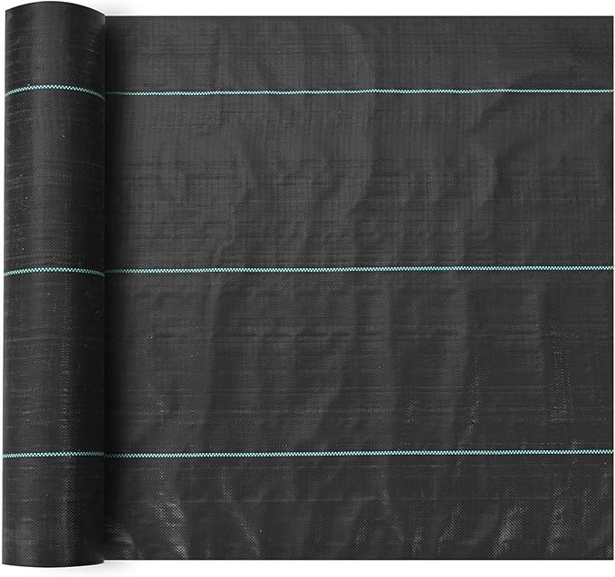 VEVOR Weed Barrier Landscape Fabric, 3x300 FT Heavy Duty Garden Weed Fabric, 3.2Oz Woven Weed Control Fabric, Weed Blocker Mat, Easy Setup, Durable PP Gardening Fabric for Driveway Ground Cover, Black