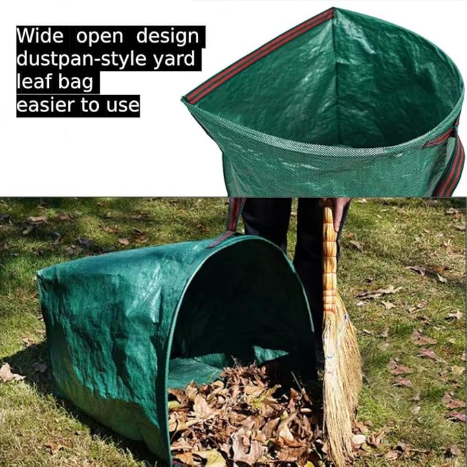 72 Gallon Garden Bags for Debris,2-Pack Yard Waste Bags,Large Dustpan-Type Lawn Bags with Gardening Gloves, Leaf Bags for Yard Debris,Grass Clippings,Collapsible Trash Can for Parties,Laundry,Camping
