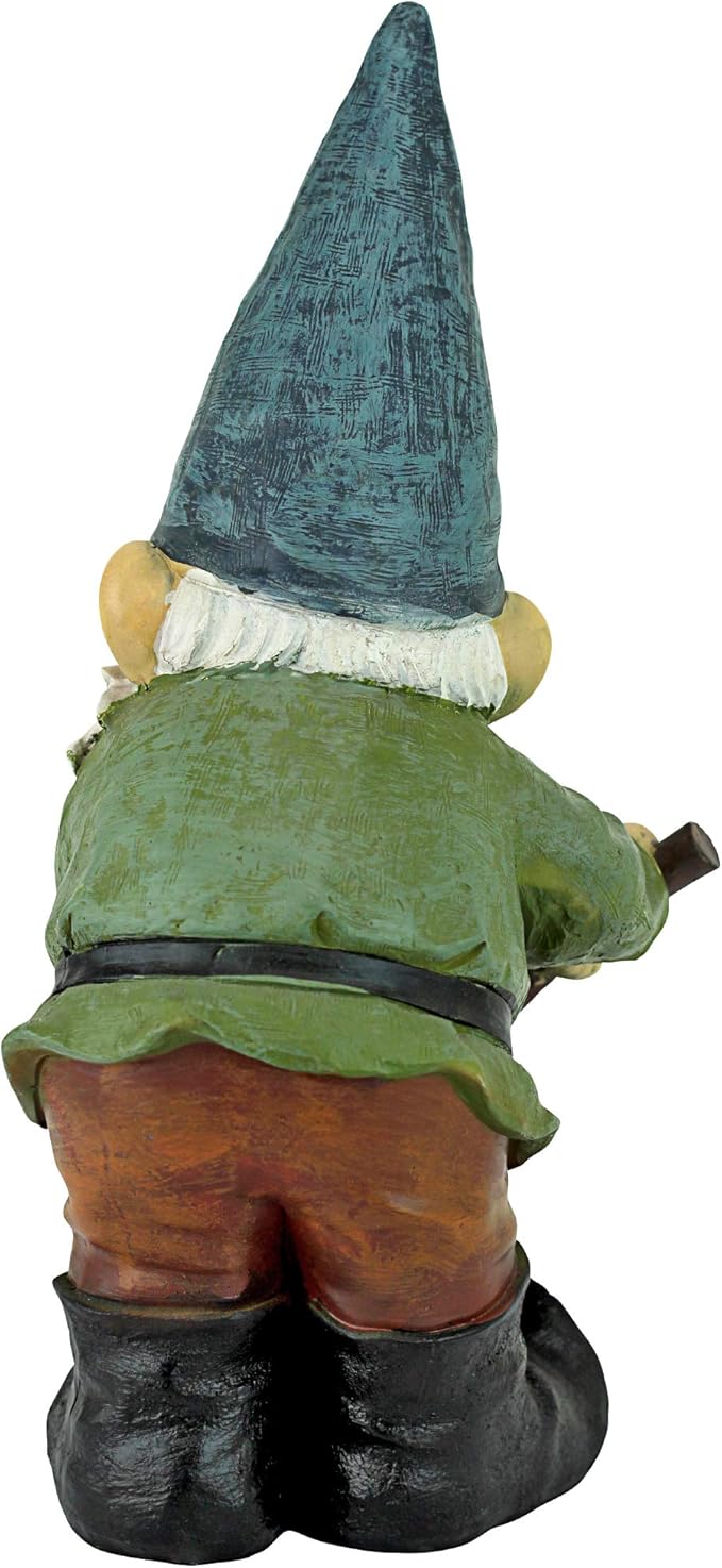 Design Toscano Garden Gnome Statue - Water Pump Pete Garden Gnome - Lawn Gnome Full Color