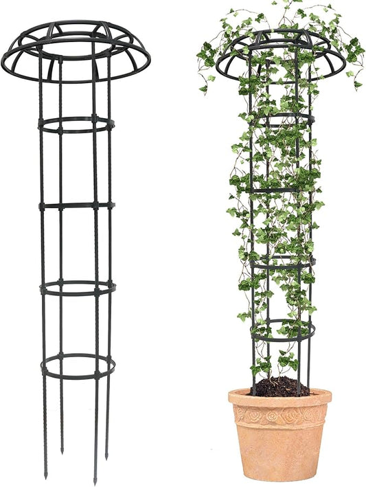 Garden Trellis for Climbing Plants, 2 Pack 65 Inch Mushroom Top Trellis for Climbing Plants, Plant Trellis Support for Potted Plants Climbing Vine Rose Clematis Vegetable Outdoor Indoor