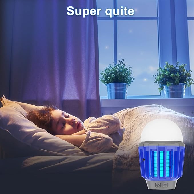 Wisely Bug Zapper Outdoor/Indoor Electric, USB-C Rechargeable Mosquito Killer Lantern Lamp, Portable Insect Electronic Zapper Indoor, with LED Light, 3-Pack