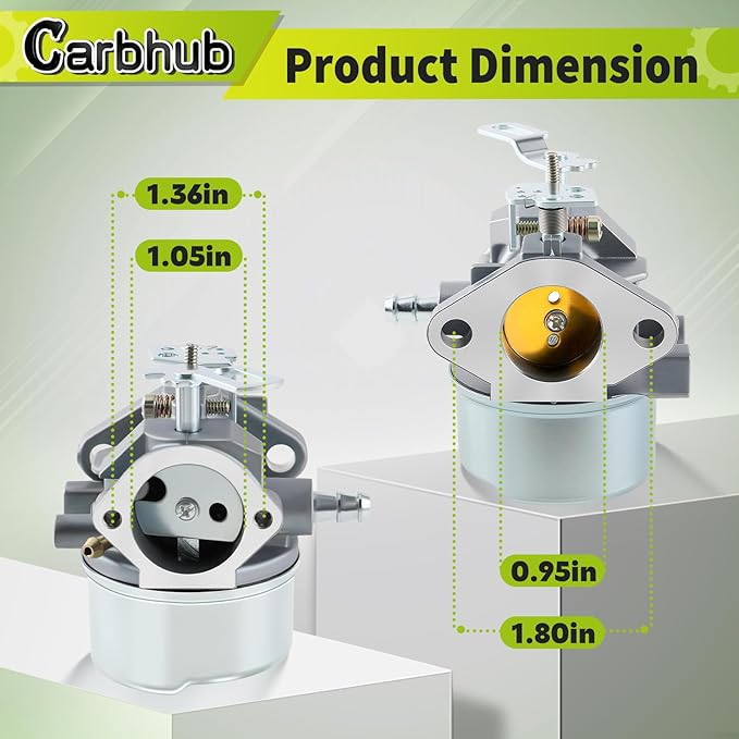Carbhub 640052 Carburetor for Tecumseh HMSK80 HMSK90 HMSK100 LH318SA LH358SA Snow Blower Thrower 8HP 9HP 10HP Engine Tecumseh 640054 640349 Carburetor with Primer Bulb - 640052 Carburetor