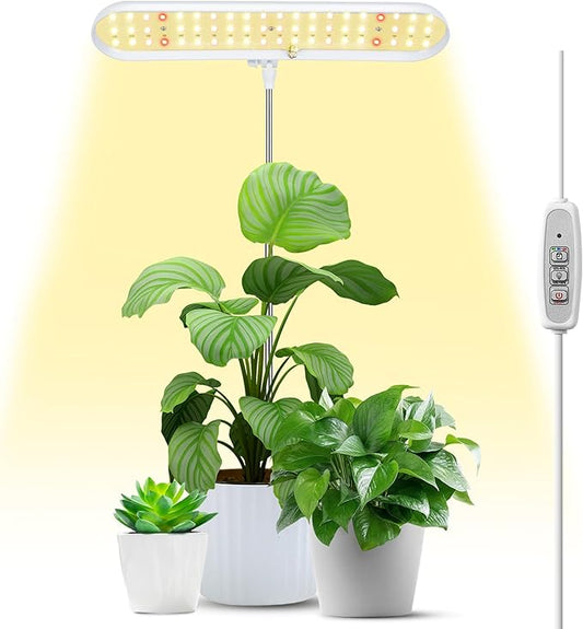FOXGARDEN Grow Light, Full Spectrum LED Grow Lamp, Plant Lights for Indoor，Auto Timer 4/8/12H, 4 Dimmable, Height Adjustable 8.5"-24", Growing Lights