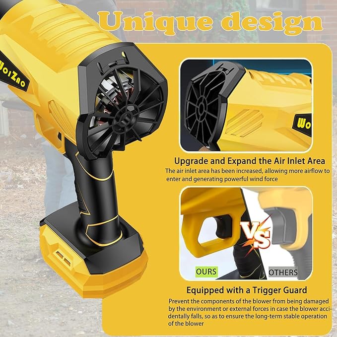 Handheld Leaf Blower Cordless Brushless Compatible with DeWalt 20V Battery,Extended Nozzles,Mini Lightweight Small Turbo Jet Blower for Patio,Lawn,Yard,Snow Leaves and Dust Car Dryer,001