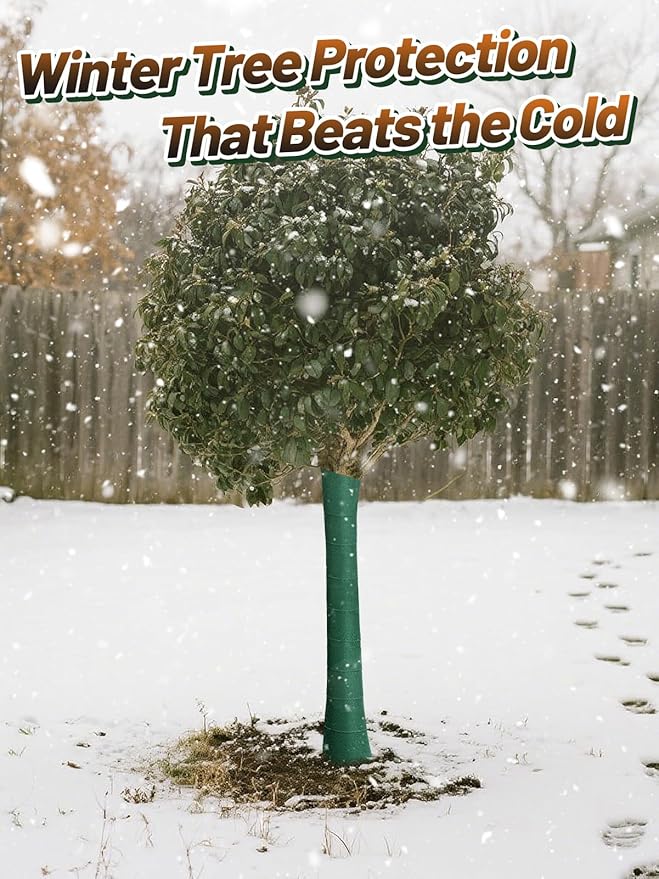 ANPHSIN 2pcs Breathable 3-Layer Tree Protector Wrap - Total 130ft Thicker Freezeproof Trunk Guard, Winter Plant Covers for Sapling Fruit Trees Keeping Warm & Moisturizing, Away from Deers