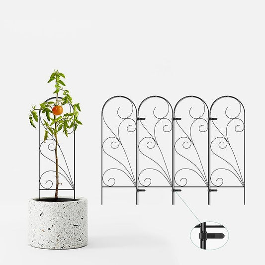 Zhongma 4 Pack 24" Metal Plant Trellis for Potted Plants Climbing,Indoor and Outdoor Fence Plant Support Trellis for Flower and Vagetable