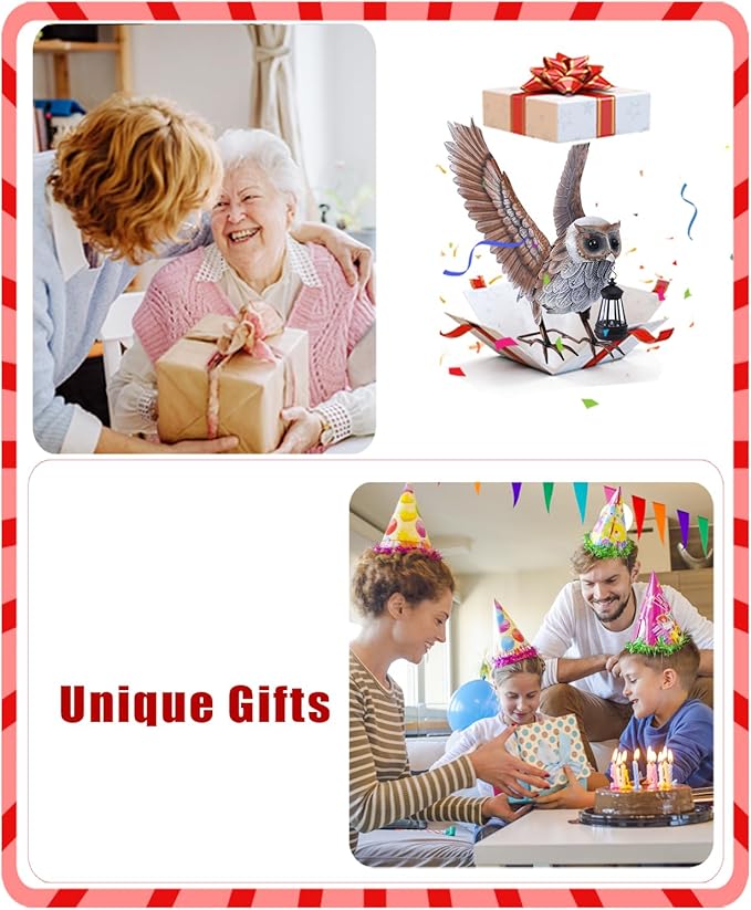 Nacome Garden Owl Statue for Yard Art: Metal Outdoor Sculptures with Solar Lantern for Clearance Lawn Decor for Patio Balcony Front - Gifts for Mom Grandma