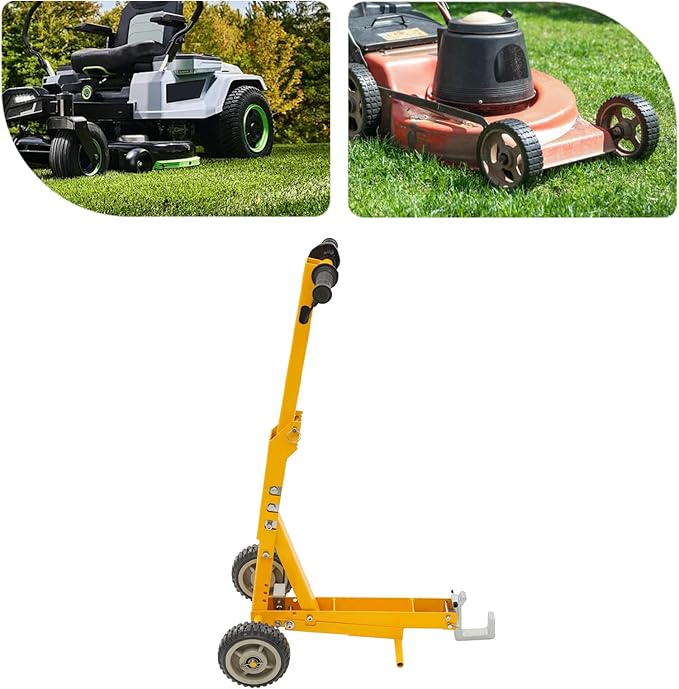 Lawn Mower Lift, 800Lbs Lawn Mower Lift Carbon Steel Manual Lift Jack Lawnmower Lift Tool Adjustable Lawnmower Lifts w/Wheel for Garden Tractors All-Terrain Maintenance and Repair(800LBS)