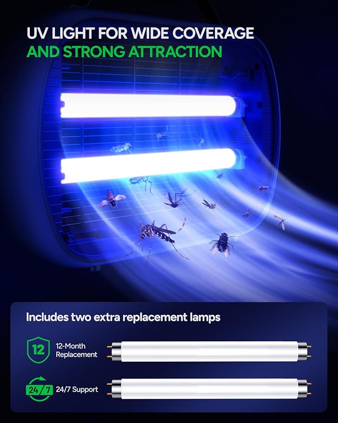 Buzbug Bug Zapper Indoor for 5000 Sq. Ft., 20W Instant Electric Mosquito Zapper, High-Voltage Fly Zapper, Fruit Fly Traps Fly Killer -MA015