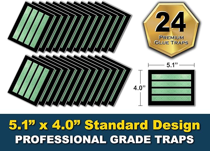 MaxGuard MaxGrip Glue Traps (24 Traps) Non-Toxic Extra Sticky Glue Board Pre-Baited with Fruity Scent Attractant Trap & Kill Insects, Bugs, Spiders, Crickets, Scorpions, Cockroaches, Centipedes, Mice